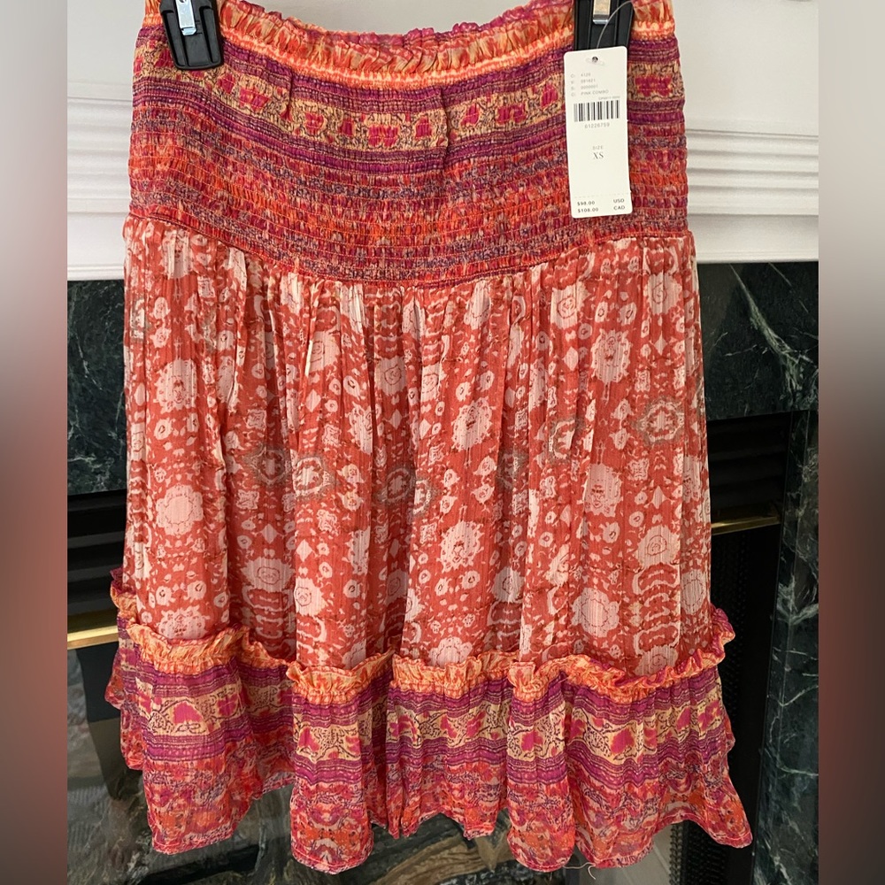 Anthropologie Paisley Pull On Skirt